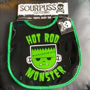 COPY - Sour Puss hot road monster baby bib